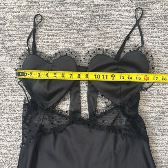 NWT For Love And Lemons Val Maxi Dress in Black XL Revolve Hearts - Picture 9 of 14
